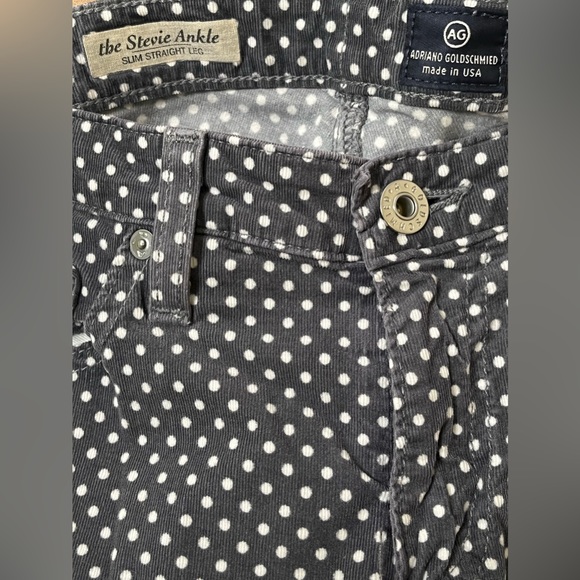 Adriano Goldschmied 27R The Stevie Ankle Slim Straight Leg Polka Dot Corduroys - Picture 7 of 8